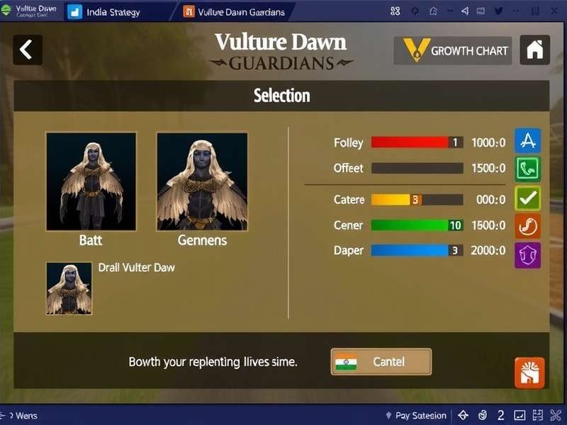 Vulture Dawn Guardians Character Selection Screen